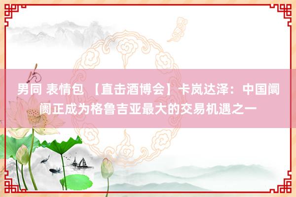 男同 表情包 【直击酒博会】卡岚达泽：中国阛阓正成为格鲁吉亚最大的交易机遇之一