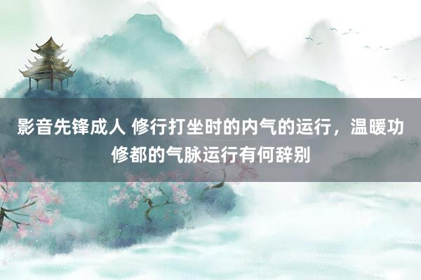 影音先锋成人 修行打坐时的内气的运行，温暖功修都的气脉运行有何辞别