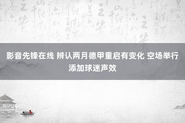 影音先锋在线 辨认两月德甲重启有变化 空场举行添加球迷声效