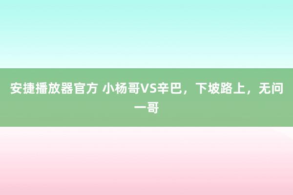 安捷播放器官方 小杨哥VS辛巴，下坡路上，无问一哥