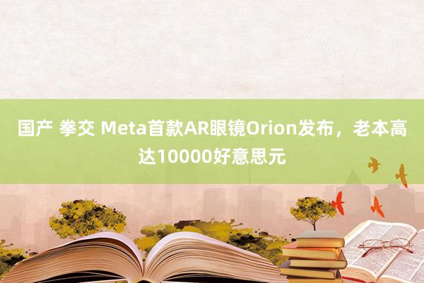 国产 拳交 Meta首款AR眼镜Orion发布，老本高达10000好意思元