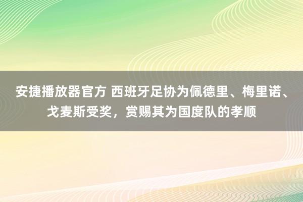 安捷播放器官方 西班牙足协为佩德里、梅里诺、戈麦斯受奖，赏赐其为国度队的孝顺