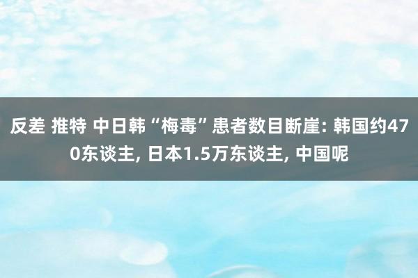 反差 推特 中日韩“梅毒”患者数目断崖: 韩国约470东谈主， 日本1.5万东谈主， 中国呢