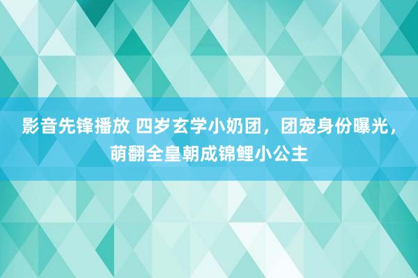 影音先锋播放 四岁玄学小奶团，团宠身份曝光，萌翻全皇朝成锦鲤小公主