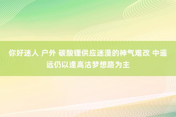 你好迷人 户外 碳酸锂供应迷漫的神气难改 中遥远仍以逢高沽梦想路为主