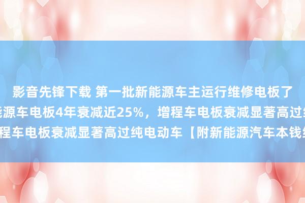 影音先锋下载 第一批新能源车主运行维修电板了？中汽检测陈述：新能源车电板4年衰减近25%，增程车电板衰减显著高过纯电动车【附新能源汽车本钱结构】