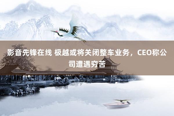 影音先锋在线 极越或将关闭整车业务，CEO称公司遭遇穷苦