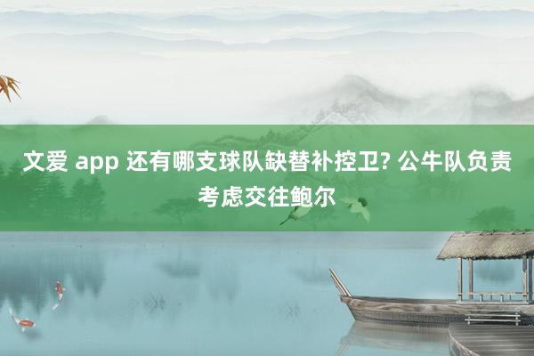 文爱 app 还有哪支球队缺替补控卫? 公牛队负责考虑交往鲍尔