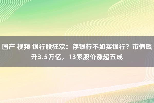 国产 视频 银行股狂欢：存银行不如买银行？市值飙升3.5万亿，13家股价涨超五成