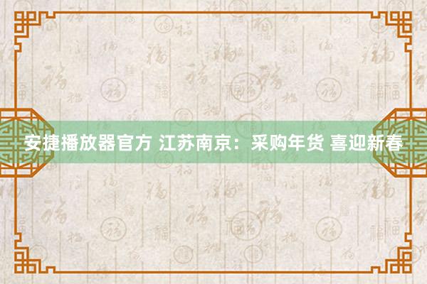 安捷播放器官方 江苏南京：采购年货 喜迎新春