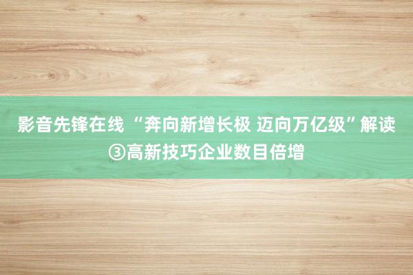 影音先锋在线 “奔向新增长极 迈向万亿级”解读③高新技巧企业数目倍增